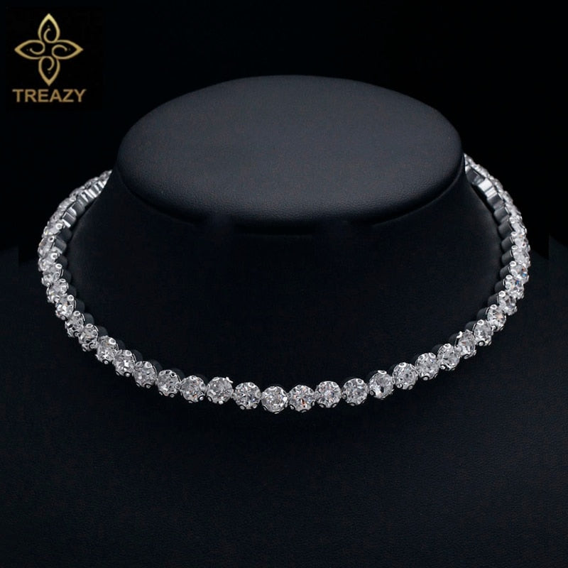 Peris Gems design 4 Diamond Tennis Chain Necklace | Diamond Choker Necklaces SHEIN Amazon Temu