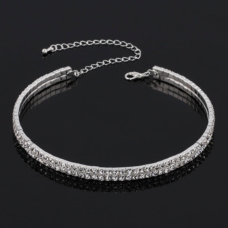 Peris Gems design 7 Diamond Tennis Chain Necklace | Diamond Choker Necklaces SHEIN Amazon Temu