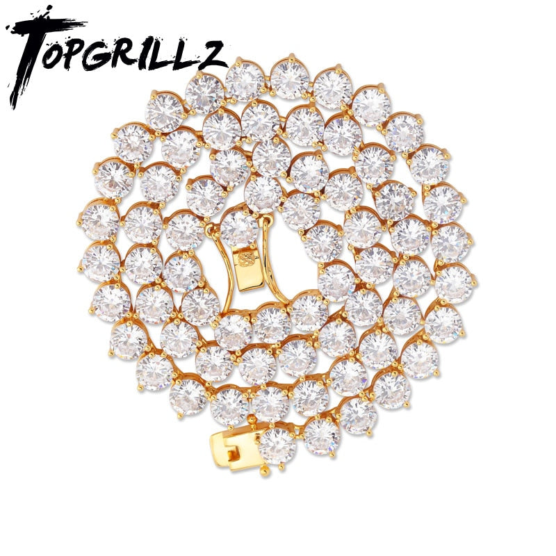 Peris Gems Diamond 3 Prong Tennis Chain Necklace Unisex | Round Diamond Necklace Diamond 3 Prong Tennis Chain Necklace Unisex Round Necklace SHEIN Amazon Temu