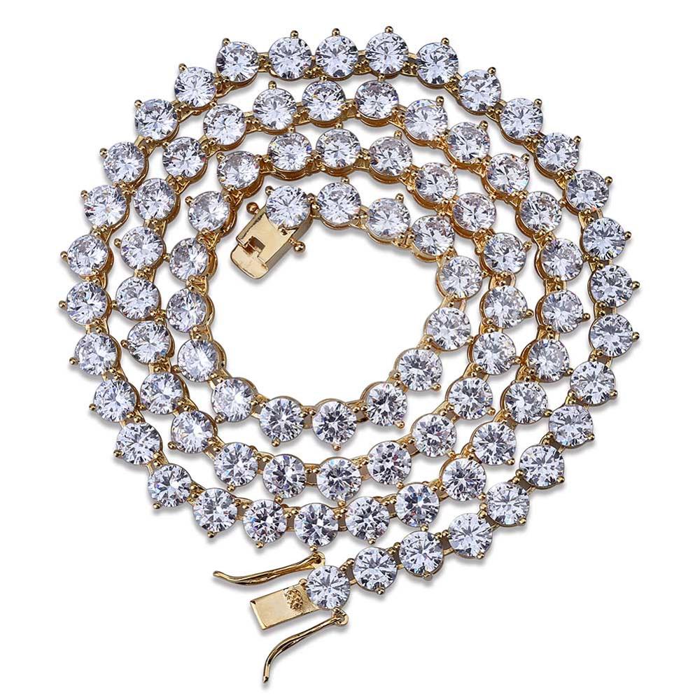 Peris Gems Diamond 3 Prong Tennis Chain Necklace Unisex | Round Diamond Necklace Diamond 3 Prong Tennis Chain Necklace Unisex Round Necklace SHEIN Amazon Temu