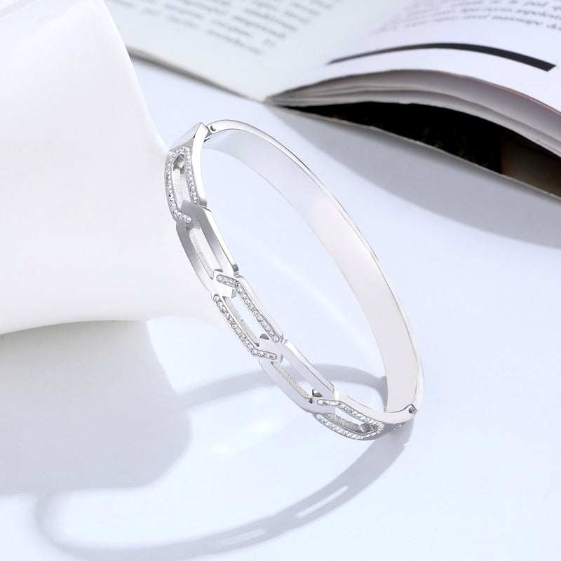 Peris Gems Diamond Chain Shaped Bangle Bracelets for Women SHEIN Amazon Temu