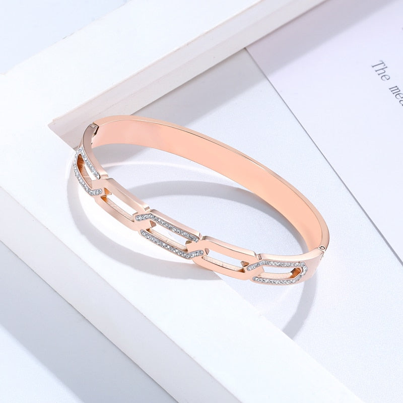 Peris Gems Diamond Chain Shaped Bangle Bracelets for Women SHEIN Amazon Temu