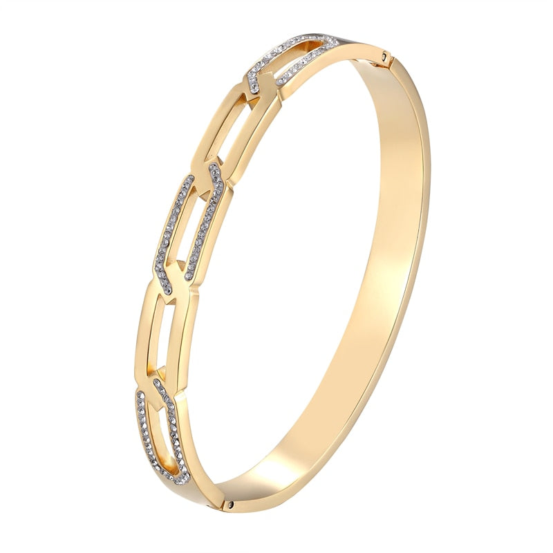 Peris Gems Diamond Chain Shaped Bangle Bracelets for Women SHEIN Amazon Temu