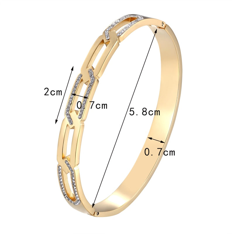 Peris Gems Diamond Chain Shaped Bangle Bracelets for Women SHEIN Amazon Temu