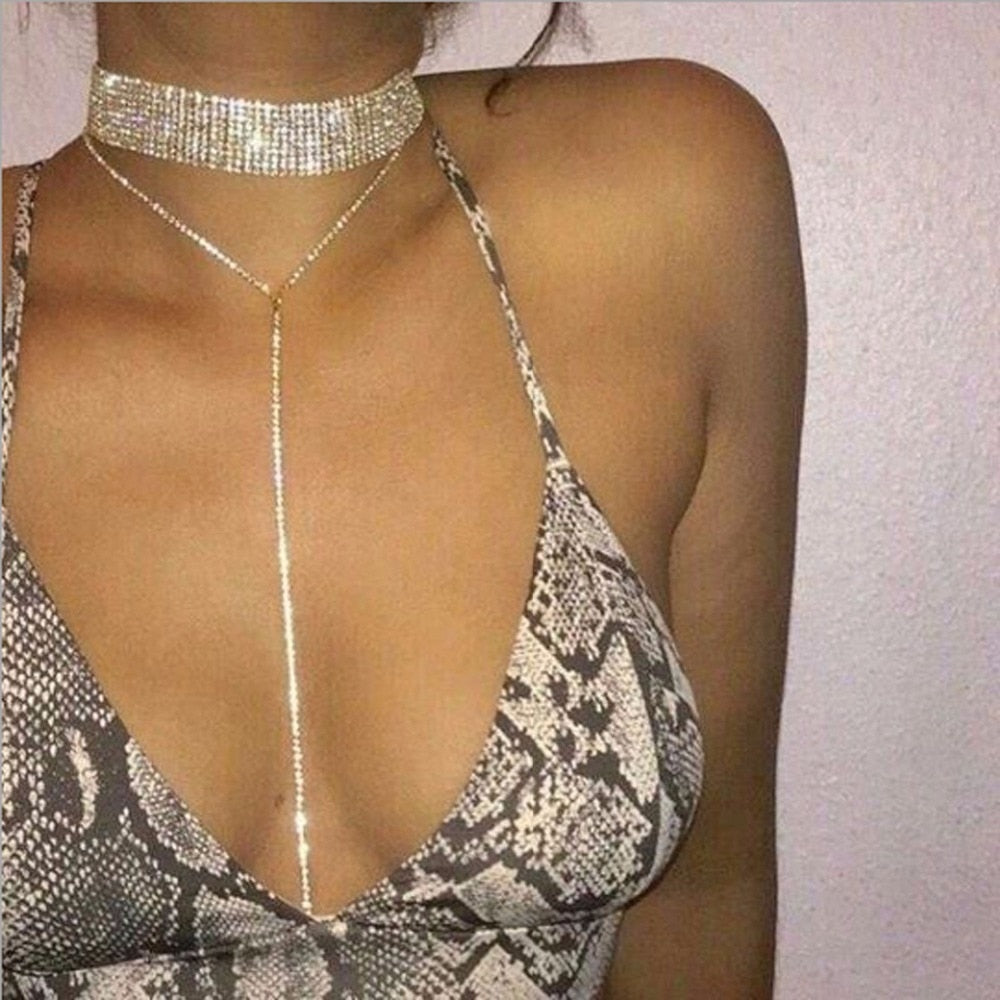 Peris Gems Diamond Choker Necklace for Women | Silver Tassel Necklace SHEIN Amazon Temu