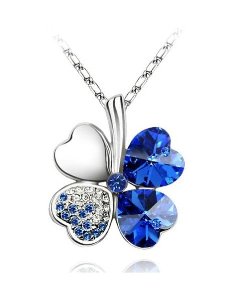 Peris Gems Diamond Clover Pendant Necklace Unisex | Silver Necklace SHEIN Amazon Temu