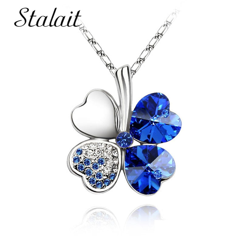 Peris Gems Diamond Clover Pendant Necklace Unisex | Silver Necklace SHEIN Amazon Temu