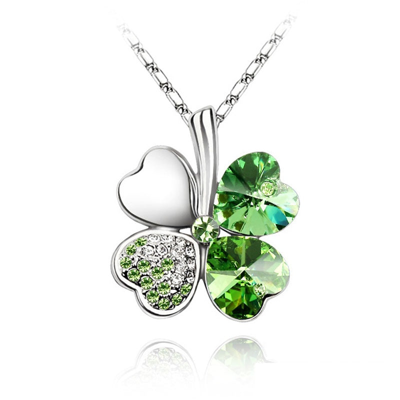 Peris Gems Diamond Clover Pendant Necklace Unisex | Silver Necklace SHEIN Amazon Temu