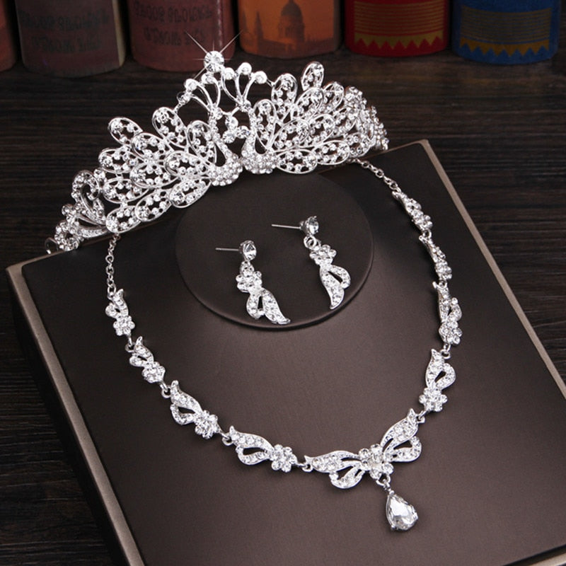 Peris Gems Diamond Crystal Butterfly Bridal Jewelry Sets | 3PC Necklace Earring Tiara Set SHEIN Amazon Temu