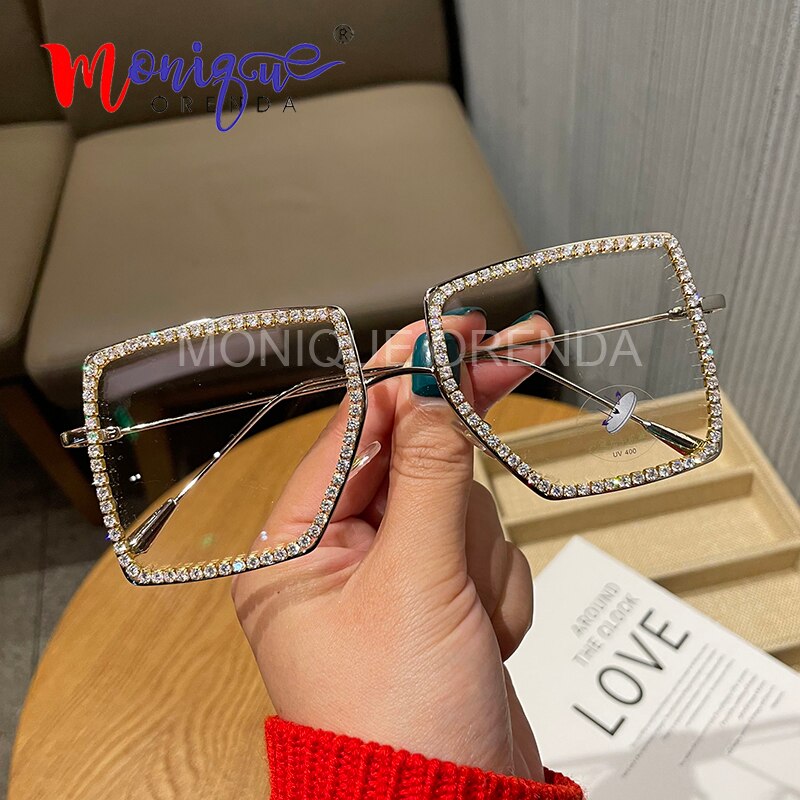 Peris Gems Diamond Embezzled Clear Lens Optical Glasses Unisex SHEIN Amazon Temu