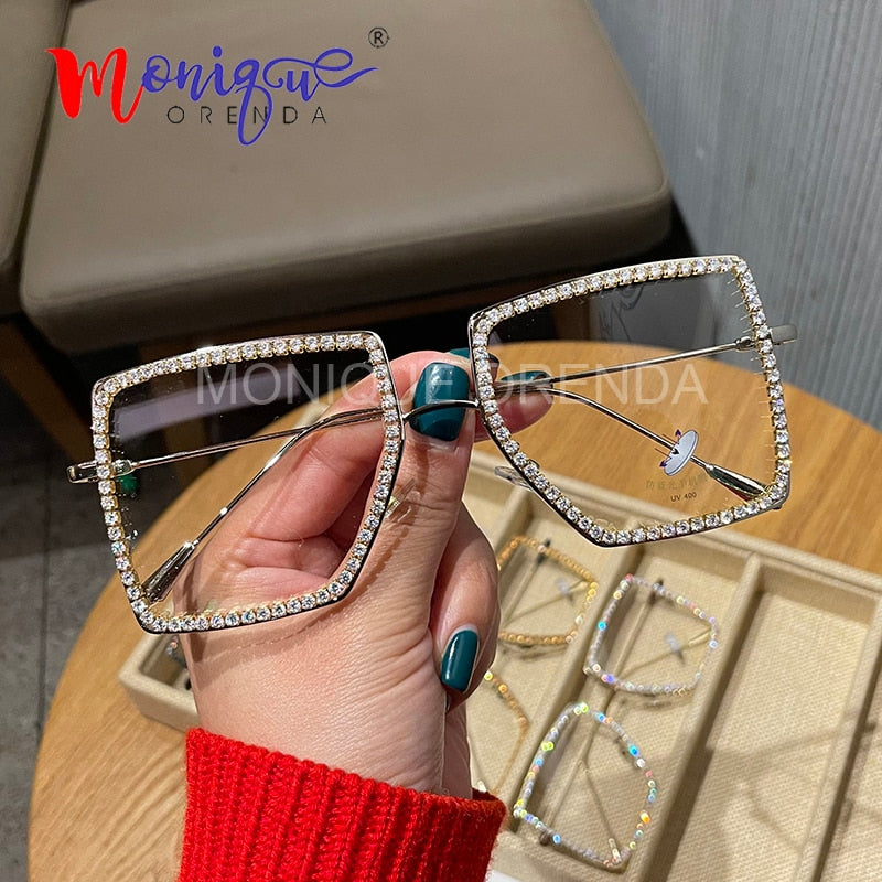 Peris Gems Diamond Embezzled Clear Lens Optical Glasses Unisex SHEIN Amazon Temu