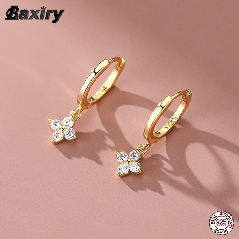 Peris Gems Diamond Flower Hoop Earrings for Women | Sterling Silver Earrings for Women Diamond Dainty Silver Flower Hoop Earrings for Women SHEIN Amazon Temu