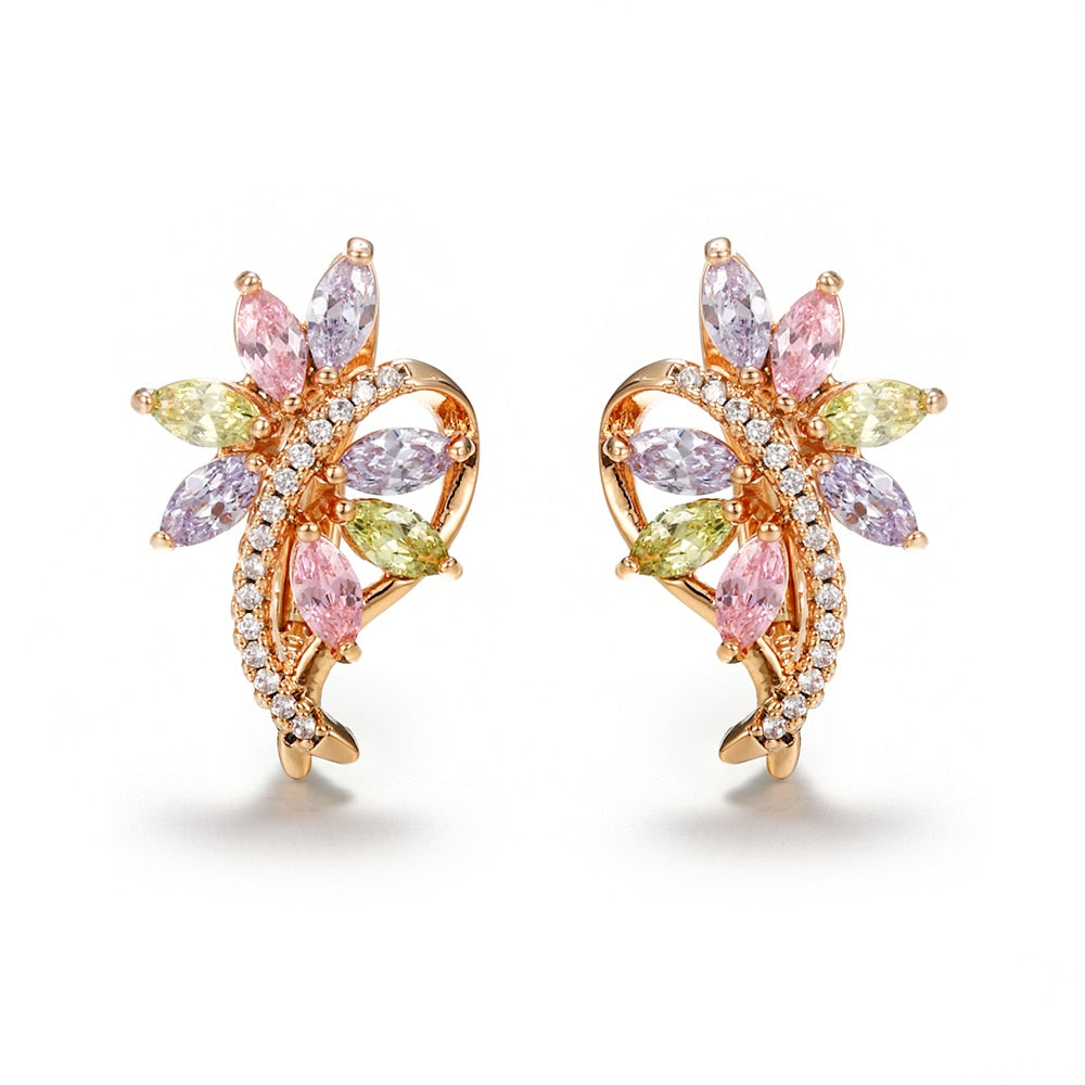 Peris Gems Diamond Flower Stud Earrings for Women | Gold Diamond Stud Earrings SHEIN Amazon Temu