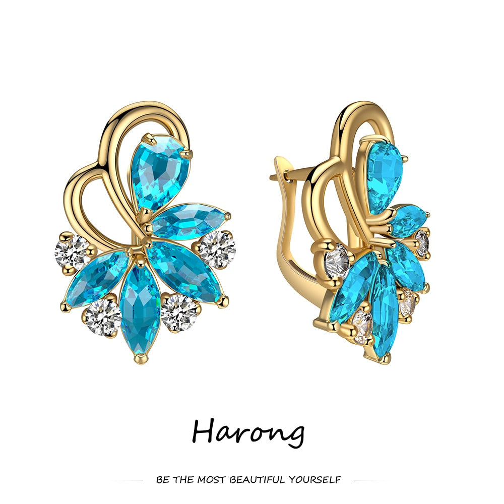 Peris Gems Diamond Flower Stud Earrings for Women | Gold Diamond Stud Earrings SHEIN Amazon Temu