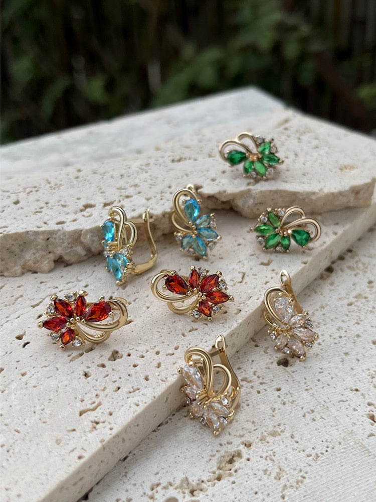 Peris Gems Diamond Flower Stud Earrings for Women | Gold Diamond Stud Earrings SHEIN Amazon Temu