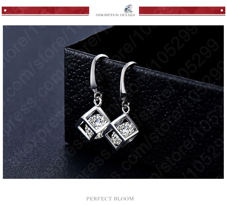 Peris Gems Diamond In a Box Necklace and Earrings Set | Women&