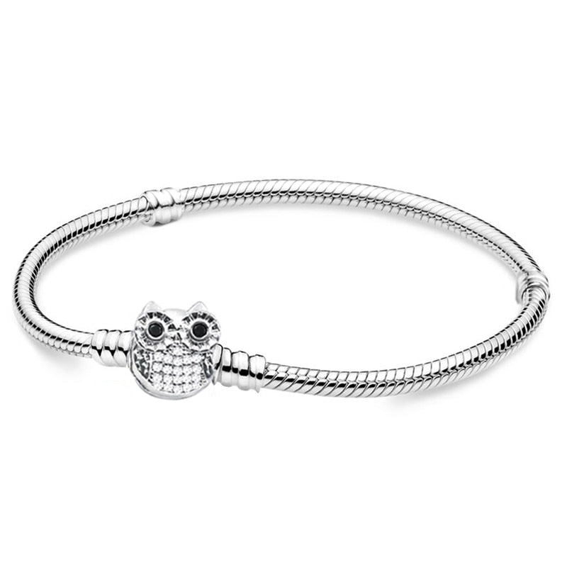 Peris Gems Diamond Owl / 16cm Silver Chain Charm Bracelets | Silver Love Bracelet SHEIN Amazon Temu