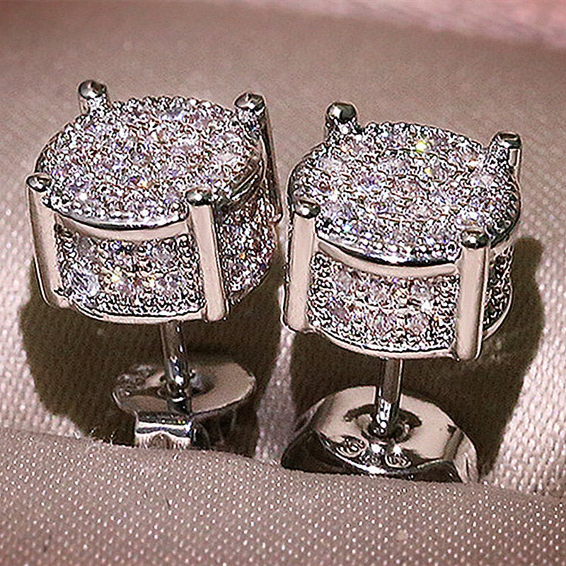 Peris Gems Diamond Silver Princess Earrings for Women | Gold Silver Hoop Stud Bridal Earrings Diamond Silver Princess Earrings for Women SHEIN Amazon Temu