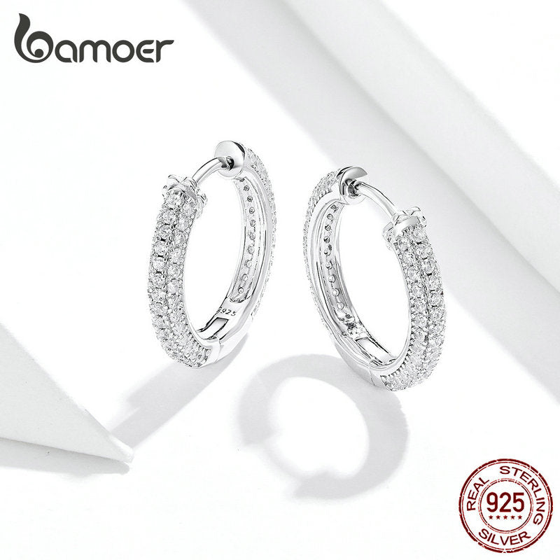 Peris Gems Diamond Sterling Silver Hoop Buckle Earrings for Women SHEIN Amazon Temu