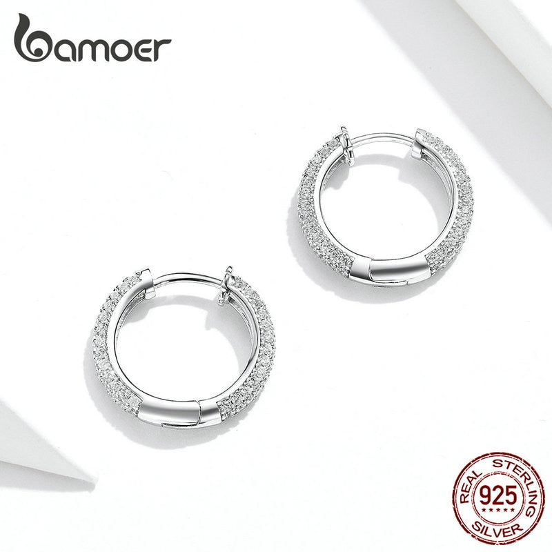Peris Gems Diamond Sterling Silver Hoop Buckle Earrings for Women SHEIN Amazon Temu