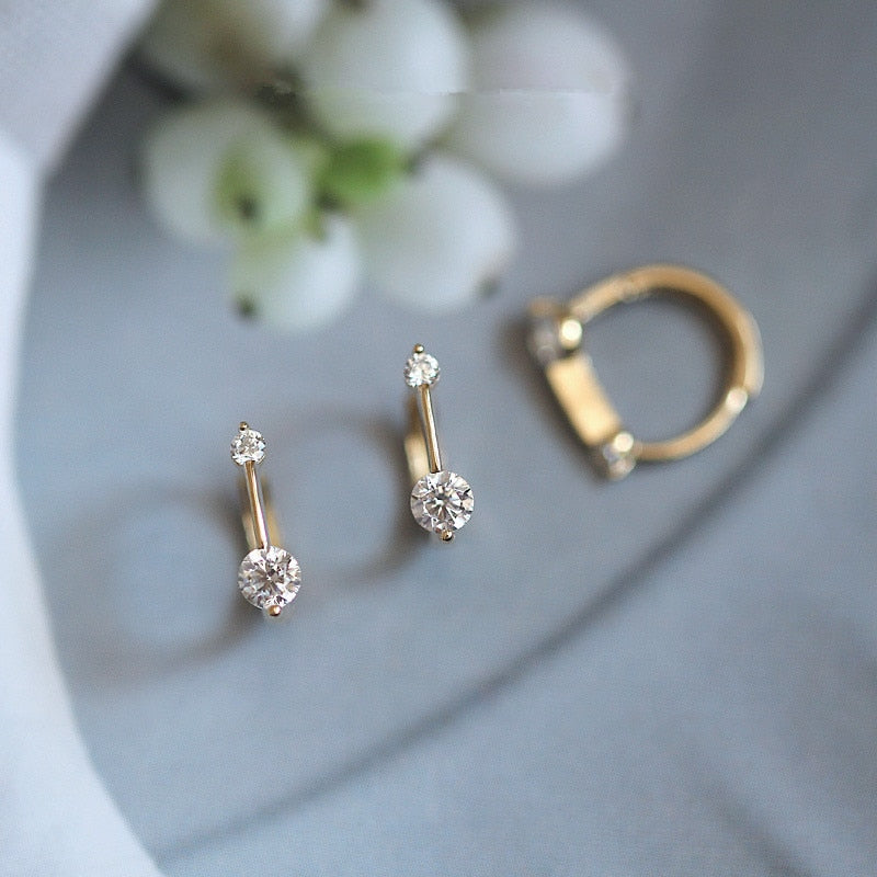 Peris Gems Diamond Stud Earrings for Women | Gold Earrings SHEIN Amazon Temu
