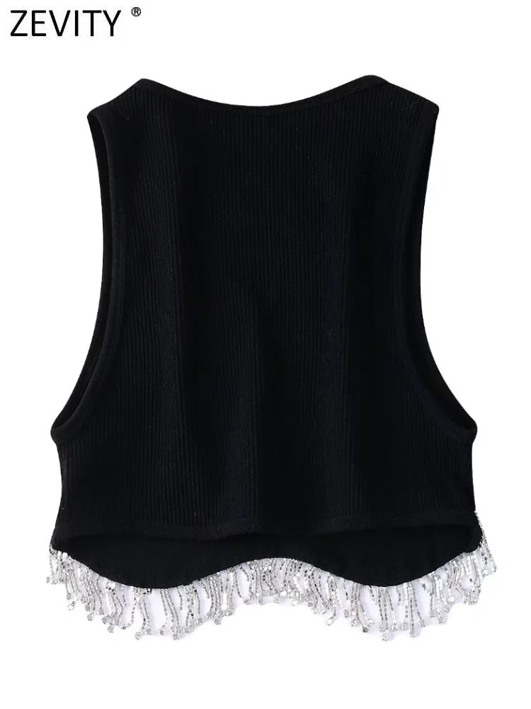 Peris Gems Diamond Tassel Crop-Top Shirt | Slim Luxurious Shirt for Women SHEIN Amazon Temu