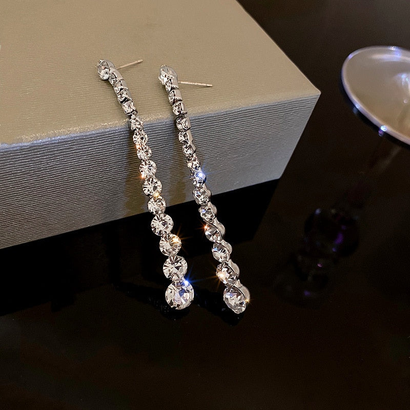 Peris Gems Diamond Tassel Earrings for Women | Silver Heart Diamond Tassel Earrings for Women | Quality Silver Heart SHEIN Amazon Temu