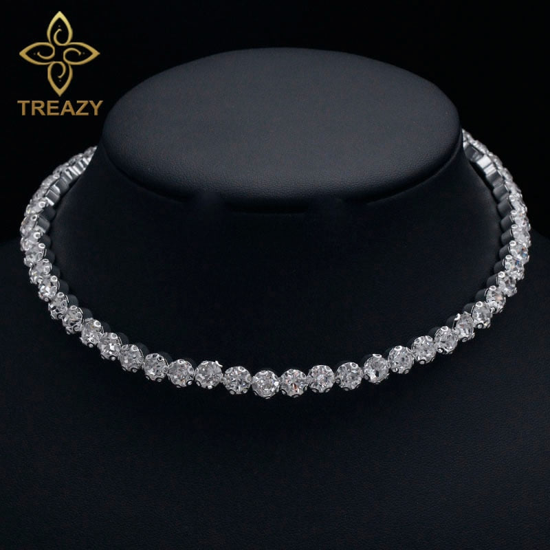 Peris Gems Diamond Tennis Chain Necklace | Diamond Choker Necklaces SHEIN Amazon Temu