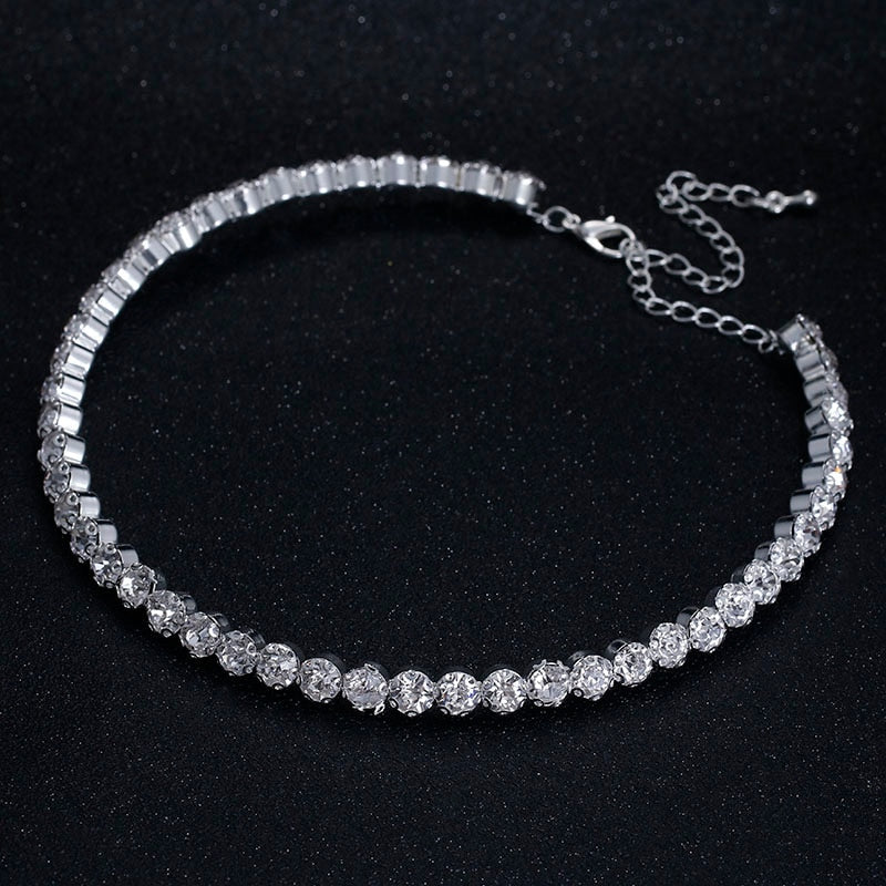 Peris Gems Diamond Tennis Chain Necklace | Diamond Choker Necklaces SHEIN Amazon Temu