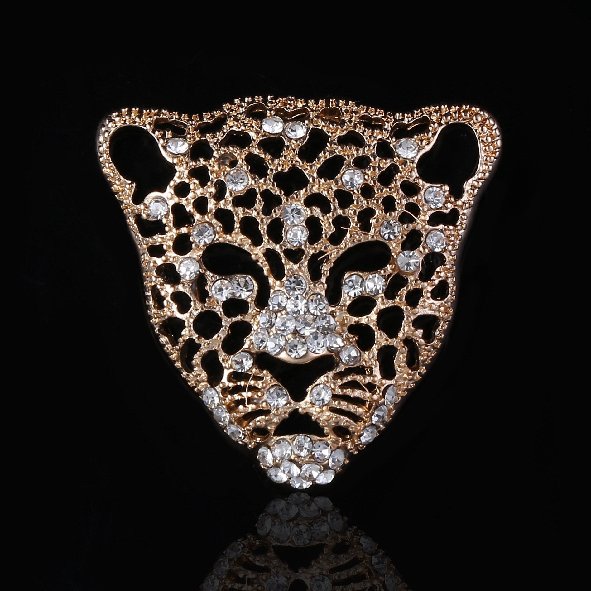 Peris Gems Diamond Tiger Leopard Head Lapel Pin Brooch Badges Unisex SHEIN Amazon Temu