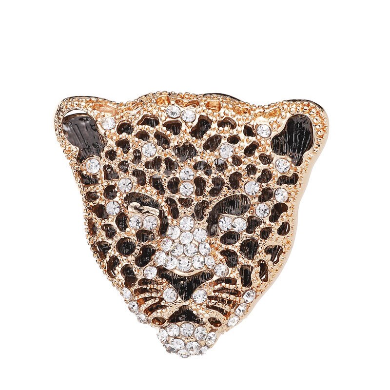 Peris Gems Diamond Tiger Leopard Head Lapel Pin Brooch Badges Unisex SHEIN Amazon Temu