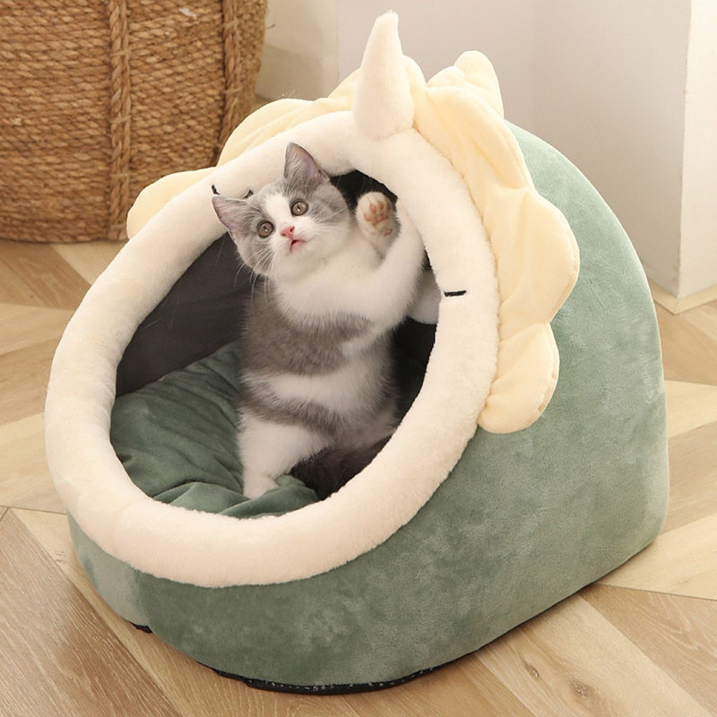Peris Gems Dinosaur / S (31X30X28cm) Cat Bed for Indoor Cats | Cozy Cat Bed with Ball SHEIN Amazon Temu