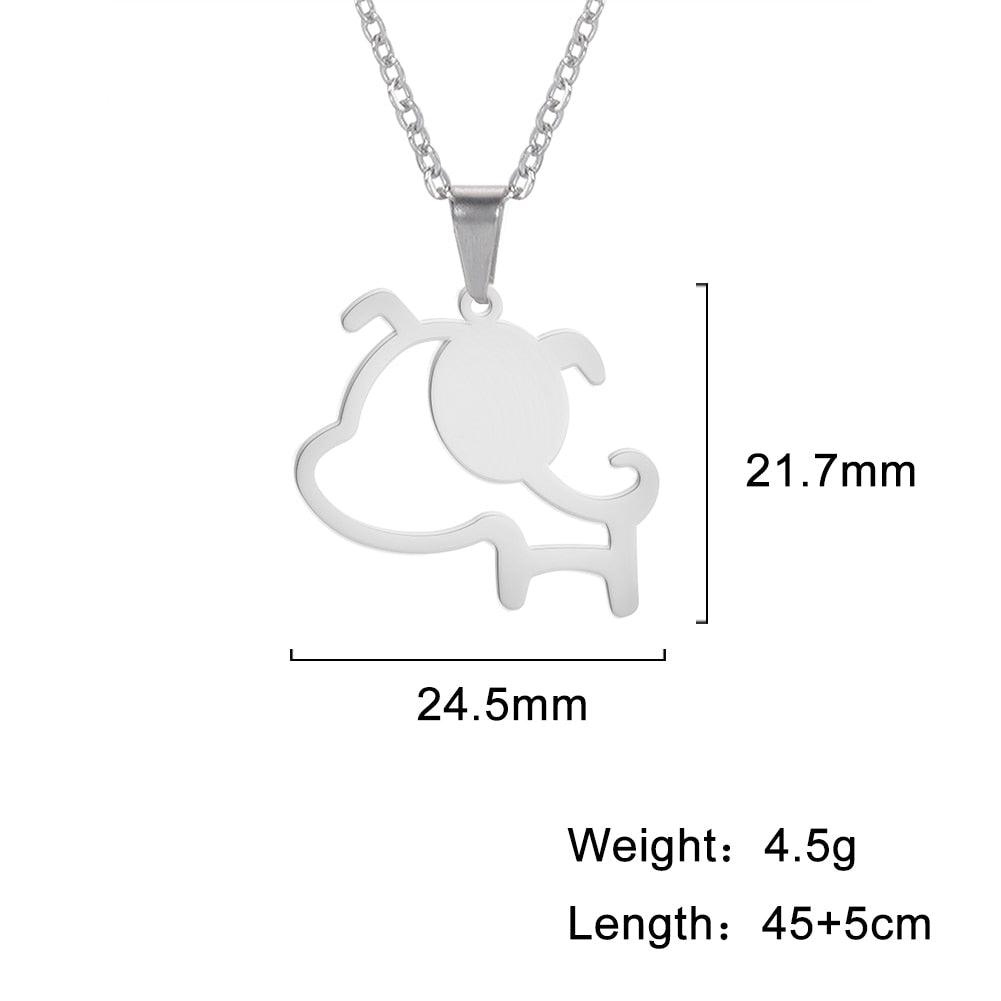 Peris Gems Dog A / 50cm Stainless Dog Shaped Pendant Necklace for Women SHEIN Amazon Temu