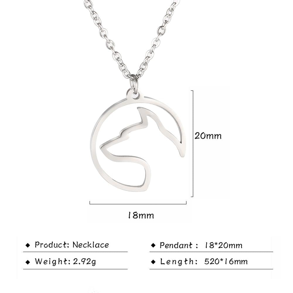 Peris Gems Dog B / 50cm Stainless Dog Shaped Pendant Necklace for Women SHEIN Amazon Temu