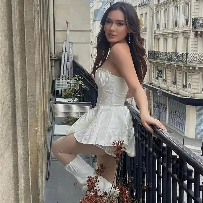 Peris Gems Dopamine girl lace jacquard tube top dress niche slim gentle princess dress birthday dress Dopamine girl lace jacquard tube top dress niche slim gentle princess dress birthday dress SHEIN Amazon Temu