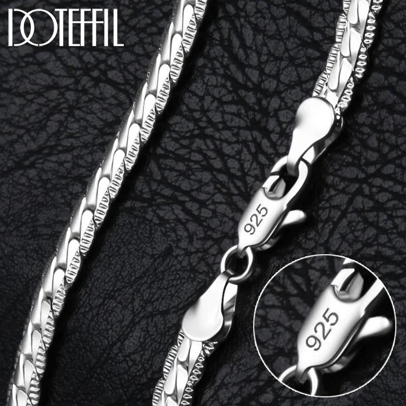 Peris Gems DOTEFFIL 925 Sterling Silver 8/16/18/20/22/24 Inch 6mm Side Chain Necklace Bracelet For Woman Men Fashion Charm Wedding Jewelry DOTEFFIL 925 Sterling Silver 8/16/18/20/22/24 Inch 6mm Side Chain Necklace Bracelet For Woman Men Fashion Charm Wedding Jewelry SHEIN Amazon Temu
