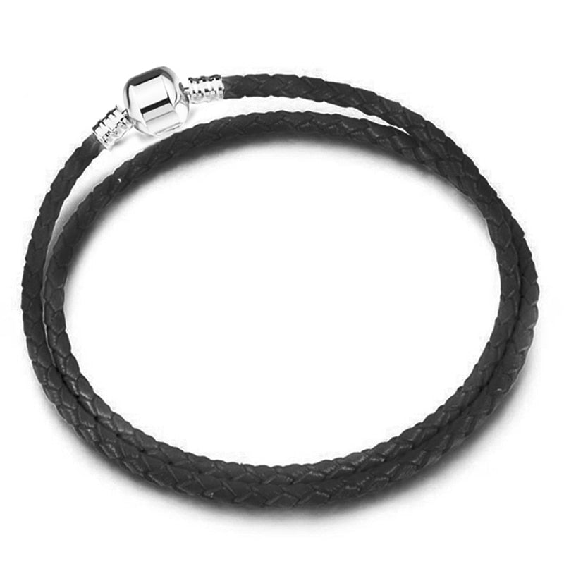Peris Gems Double Black / 16cm Silver Chain Charm Bracelets | Silver Love Bracelet SHEIN Amazon Temu