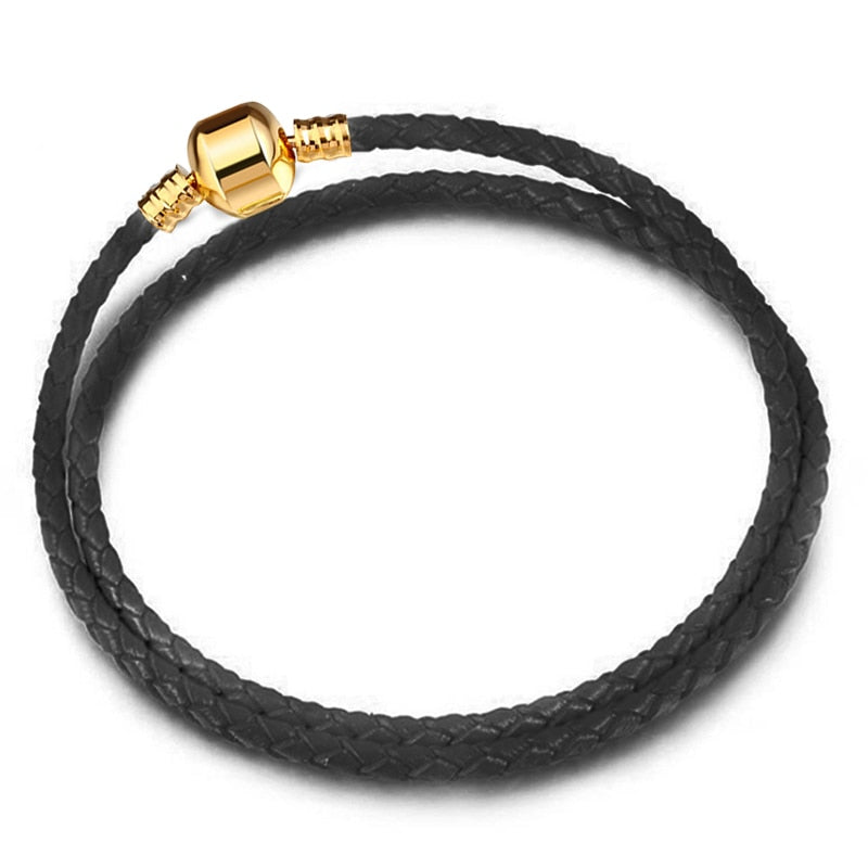 Peris Gems Double Black Gold / 16cm Silver Chain Charm Bracelets | Silver Love Bracelet SHEIN Amazon Temu