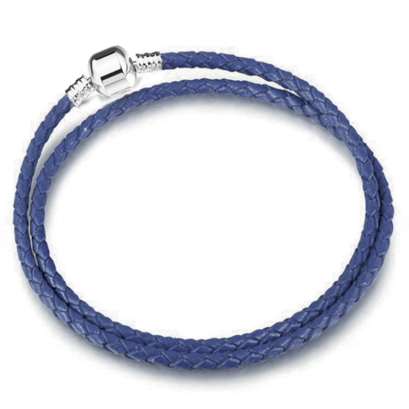 Peris Gems Double Dark Blue / 16cm Silver Chain Charm Bracelets | Silver Love Bracelet SHEIN Amazon Temu