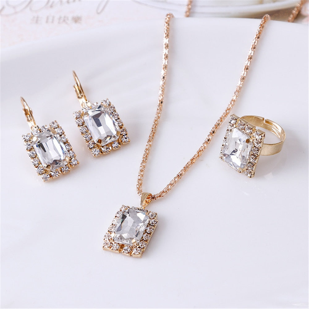 Peris Gems Double Heart Necklace Earrings Bracelet Jewelry Set SHEIN Amazon Temu