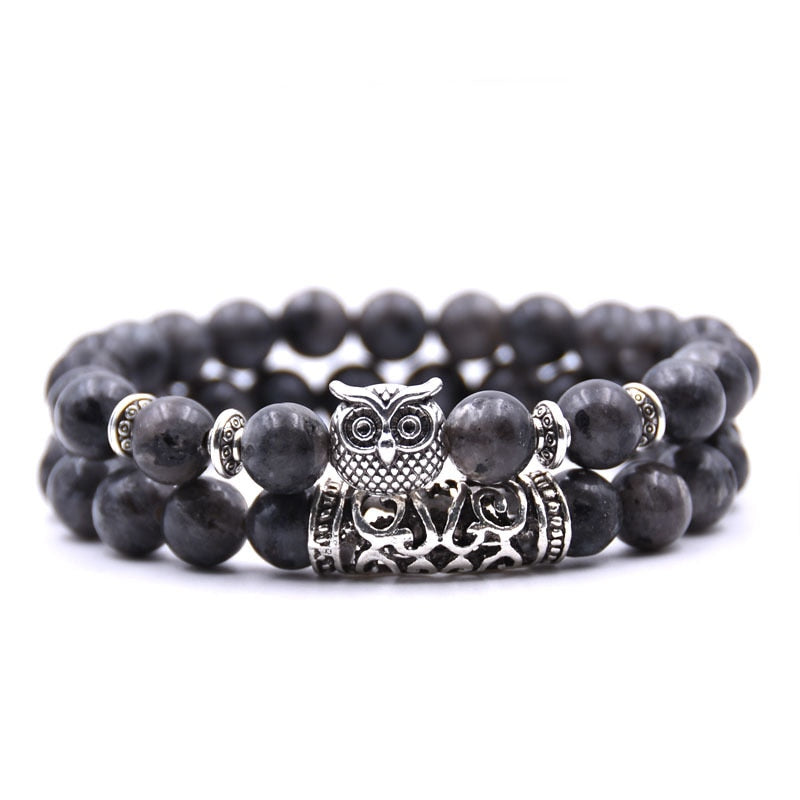 Peris Gems Double Layered Owl Stone Bracelets unisex | Yoga Chakra Bracelets Double Layered Owl Stone Bracelets unisex | Yoga Bracelets SHEIN Amazon Temu