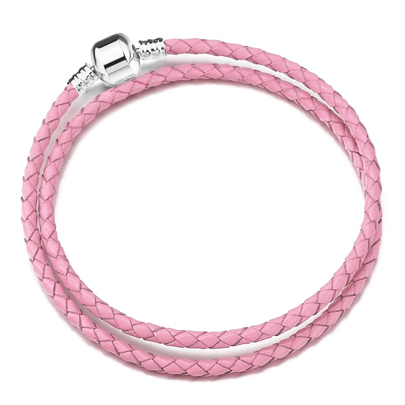 Peris Gems Double Light Pink / 16cm Silver Chain Charm Bracelets | Silver Love Bracelet SHEIN Amazon Temu