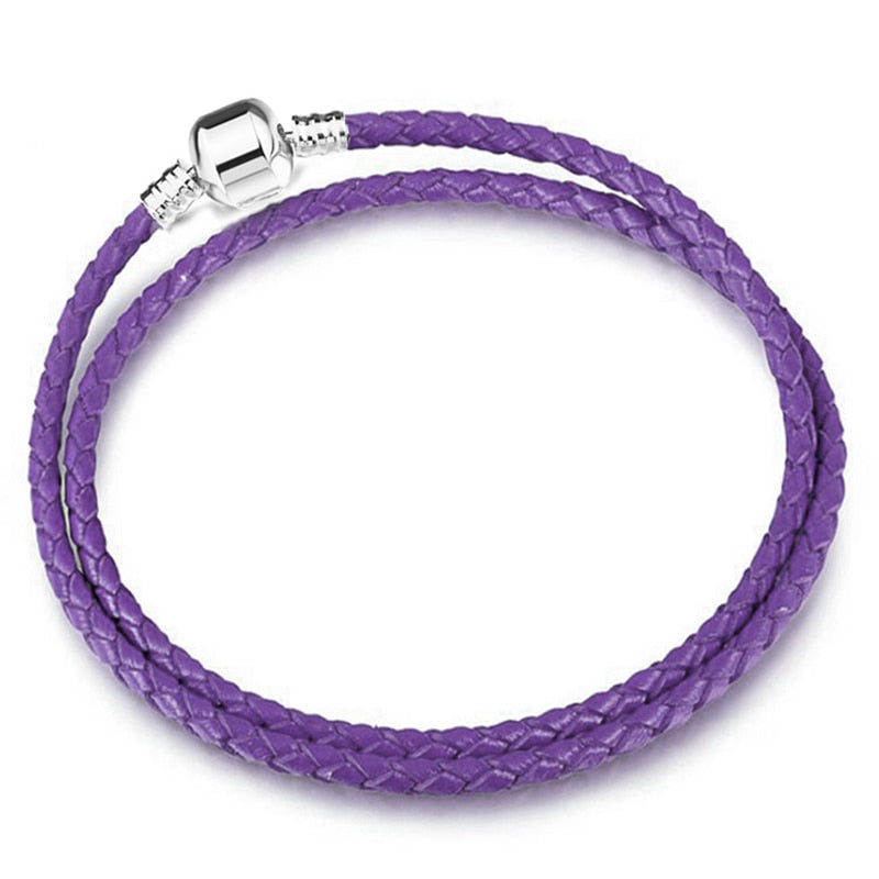 Peris Gems Double Purple / 16cm Silver Chain Charm Bracelets | Silver Love Bracelet SHEIN Amazon Temu