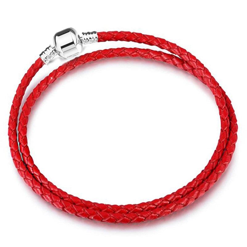 Peris Gems Double Red / 16cm Silver Chain Charm Bracelets | Silver Love Bracelet SHEIN Amazon Temu