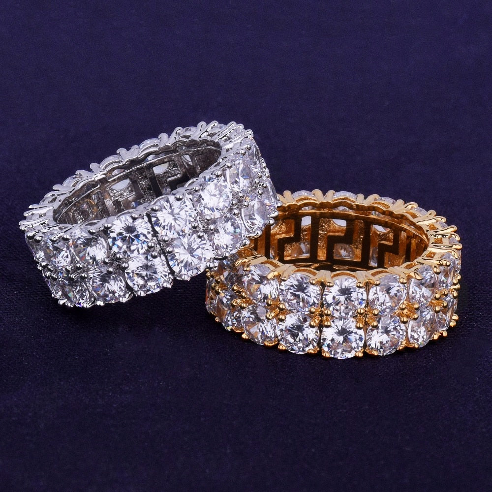 Peris Gems Double Row Solitaire Diamond Rings Unisex SHEIN Amazon Temu