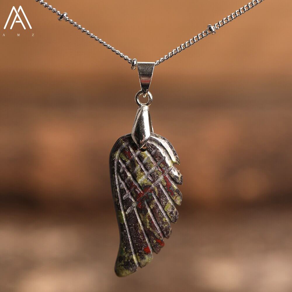 Peris Gems Dragon Bloom Angel Wing Labradorite Choker Necklace - Quartz Crystal Angel Wings SHEIN Amazon Temu