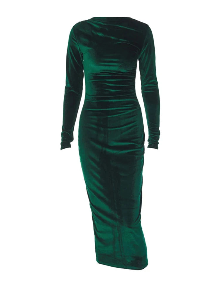 Peris Gems Dulzura 2024 Spring Summer Velvet Long Sleeve Midi Dress For Women Ruched Long Dress Elegant Party Clothes Evening Green Outfits Dulzura 2024 Spring Summer Velvet Long Sleeve Midi Dress For Women Ruched Long Dress Elegant Party Clothes Evening Green Outfits SHEIN Amazon Temu