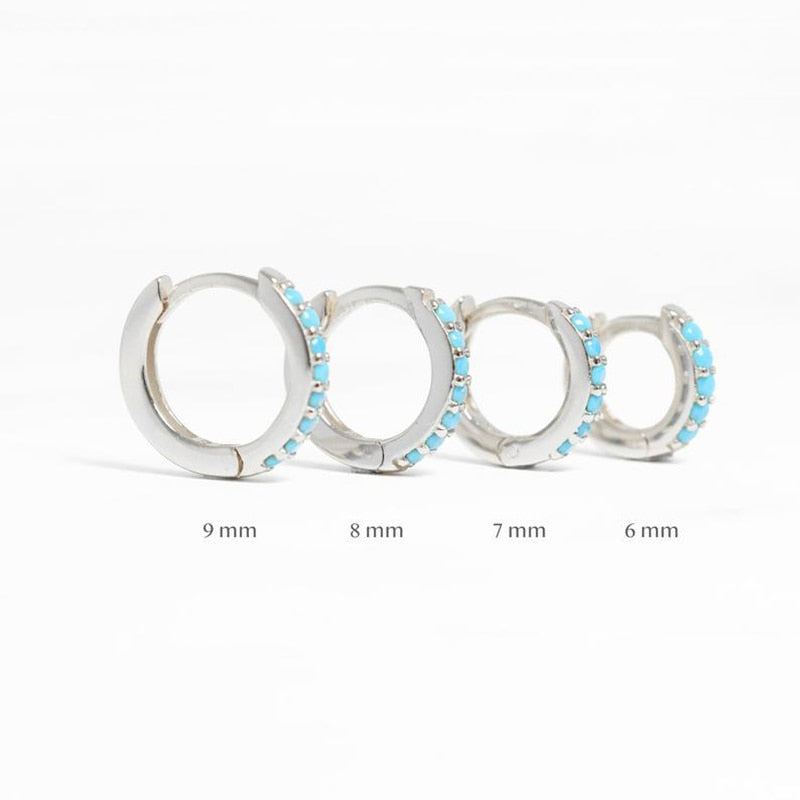 Peris Gems E 1pair / 6mm Round Micro Inlay Gold Hoop Earrings for Women | Silver Gold Diamond Earrings for Women SHEIN Amazon Temu