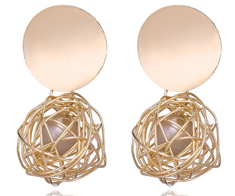 Peris Gems e191 Gold Round Earrings for Women | Dangle Earrings SHEIN Amazon Temu