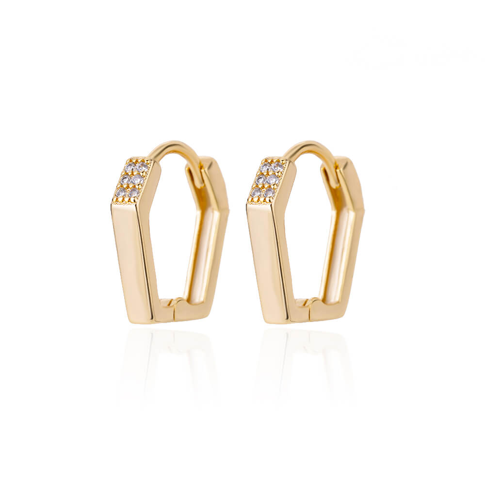 Peris Gems E3128G-16 U-Shaped Square Hoop Earrings for Women | Gold Luxury Earrings U-Shaped Square Hoop Earrings for Women Gold Luxury Earrings SHEIN Amazon Temu